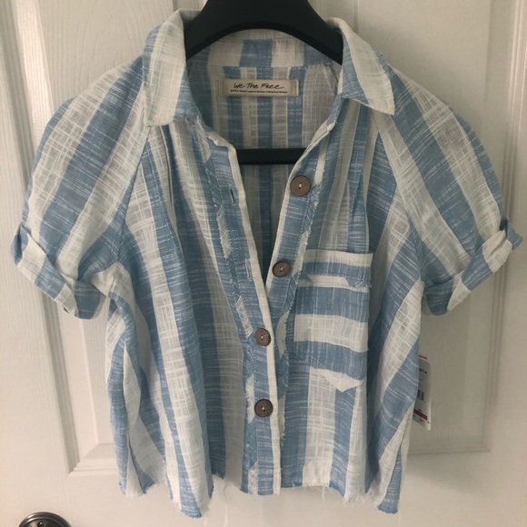 Free people button up crop top - Picture 3 of 5